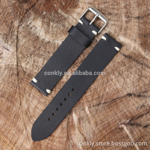 Handmade 2 piece of Genuine leather watch strap supplier